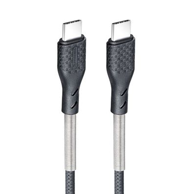 Forcell F-Energy USB-C auf USB-C Kabel 100W Carbon Schwarz 1m