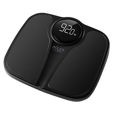 Adler AD 8172 Personenwaage - Digitale Waage mit LED-Anzeige, bis 180 kg, Schwarz