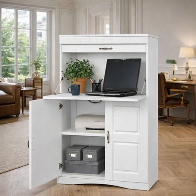 Sekretär Landhausstil weiß mdf Schreibtisch 78 x 36 x 124 #345