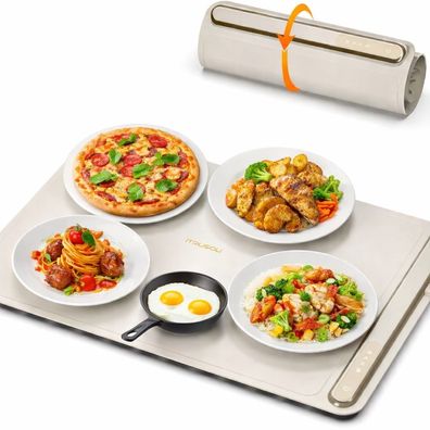 Warmhalteplatte für Speisen, Speisenwärmer einstellbare Temperaturkontrolle Ganzfläch