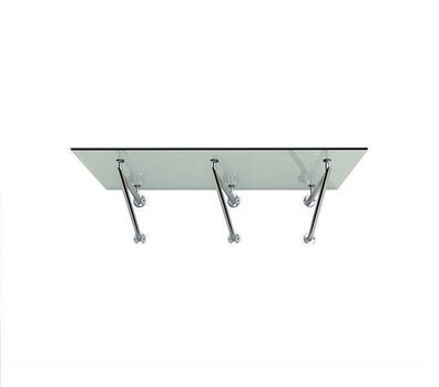Vordach 250x90cm Glasvordach 13,14 mm Sicherheitsglas Klarglas Edelstahl V-Form