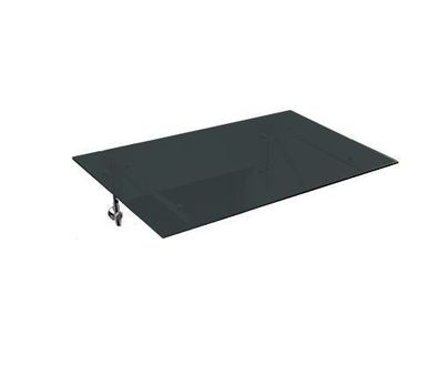 Vordach 120x90cm Glasvordach 13,14 mm Sicherheitsglas Grauglas Edelstahl L-Form