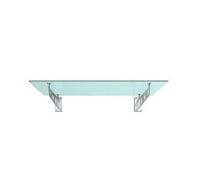 Vordach 120x90cm Glasvordach 13,14 mm Sicherheitsglas Satiniert Edelstahl S-Form