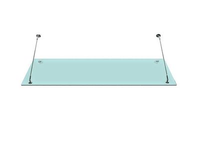 Vordach 120x90cm Glasvordach 13,14 mm Sicherheitsglas Satiniert Edelstahl STR-Form