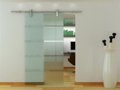 Glasschiebetér 900x2050mm 8 mm ESG Sicherheitsglas Zimmertér inkl. Beschlag Design 01