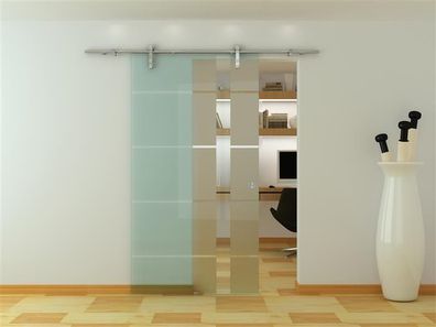 Glasschiebetér 900x2050mm 8 mm ESG Sicherheitsglas Zimmertér inkl. Beschlag Design 16