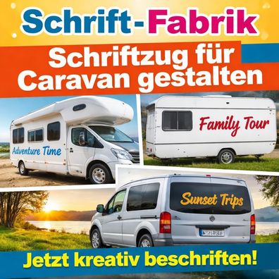 Schriftzug für Caravan Klebebuchstaben Wunschtext Aufkleber selbst gestalten