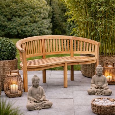 Teak Sitzbank PISANG ca. L160cm Gartenbank Holzbank Parkbank Teakbank Bank