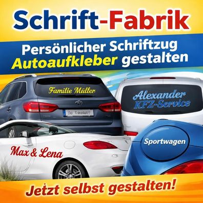 Persönlicher Schriftzug Autoaufkleber Beschriftung fürs Auto selbst gestalten