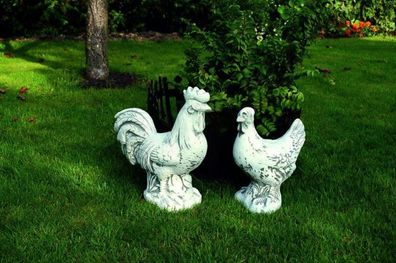 Garten Dekoration Huhn Terrasse Stein Figuren Figur Deko Statue Skulptur 640 Neu