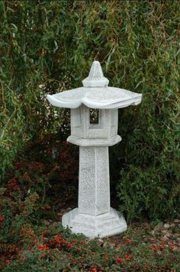 Stand Säulen Haus Leuchte Steinguss Figuren Statuen Garten Dekoration Deko 599