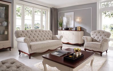 Sitzpolster Chesterfield Sofagarnitur Sofa Couch 2tlg. Sofas Couchen 3 + 1