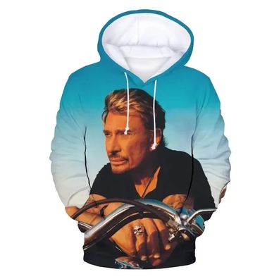 Johnny Hallyday 3D Print Sweatshirts Kapuzen e Hoodies Pullover Jacket