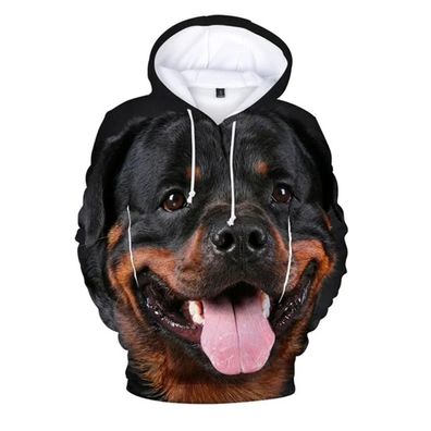 Schwarzer Rottweiler 3D Druck Sweatshirt Fruhling Kinder Hoodies Pullover Jacket