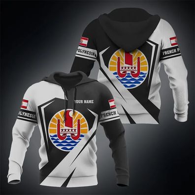 aus Franzosisch Polynesien 3D des nationalen Emblems coole Hoodies Pullover Jacket