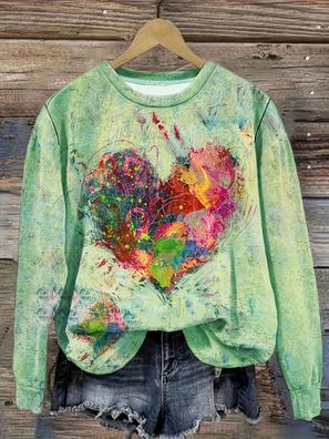 Da Sweatshirt Herzmotiv zum Valentinstag er Hoodies Pullover Jacket