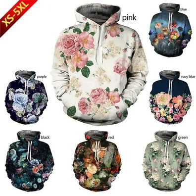 Bunte Blu 3D DruckKapuzen Paare Hoodies Pullover Jacket