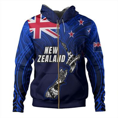 seelandische Aotearoa Flagge Emblem 3D Anzac Day Maori Hoodies Pullover Jacket