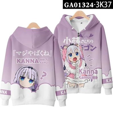 Miss Kobayashi´s Dragon Maid 3D Druck Kapuzen Kapuzen Hoodies Pullover Jacket