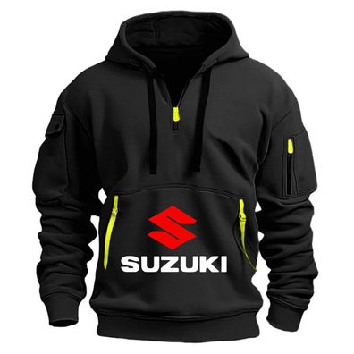 Suzuki BR bedruckter Sweatshirt Motorradbegeisterte halber Hoodies Pullover Jacket