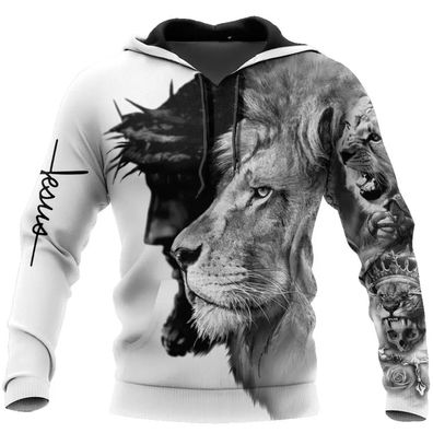 Fruhlings Tiger Lowen Tattoo 3D geter Harajuku Fun Essential Hoodies Pullover Jacket
