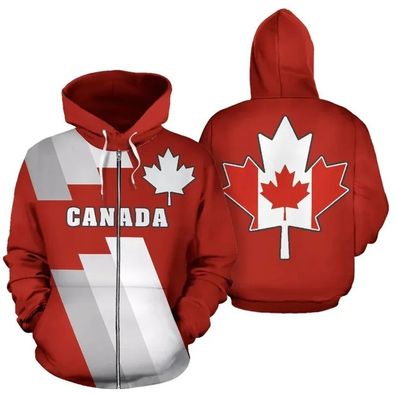personalisierbarer Kanada Elch Ihrem Foto liegt Blut 3D geter Hoodie Pullover Jacke