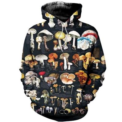 Buntes Zauberpilzen er Sweatshirt 3D Druck Harajuku style Hoodies Pullover Jacket