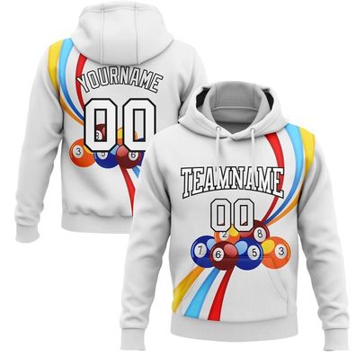 Personalisierter Billard Na Nummer Baseball 3D Teamuniform DIY Hoodie Pullover Jacke