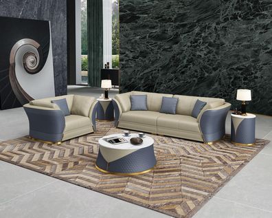 Sofagarnitur 4 + 1 Sitzer Couch Polster Garnitur Möbel Italienische Design Sofa