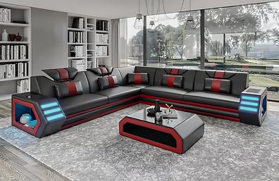 Corner Sofa + Coffee Table Real Wood Exclusive Design With LED Sofas couches new