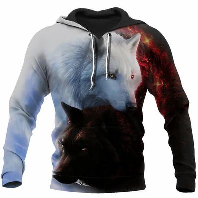 Lowenmotiv 3D Print Kapuze Vordertasche Fruhlings Sweatshirt Hoodies Pullover Jacket