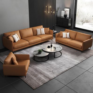 Sofagarnitur 3 + 2+1Sitzer Ledersofa Couch Wohnlandschaft Garnitur Design Modern