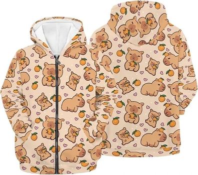 Niedlicher Kapuzen Capybara Muster er 3D Tierdruck Kapuzen Hoodies Pullover Jacket