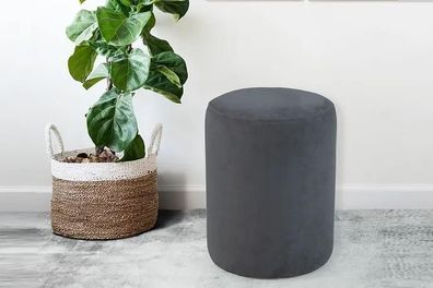 Grauer Hocker Wohnzimmer Textilpolsterung Erstklassige exklusive Möbel