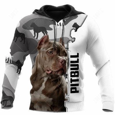 Pitbull 3D Druck Hoodies Pullover Jacket