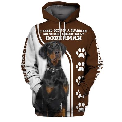 Intelligenter Dobermann 3D gedruckter Sweatshirt er Hoodies Pullover Jacket