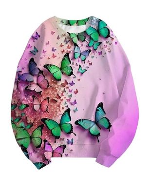 Da Sweatshirt Schmetterlingsmotiv 3D Print kollektion Hoodies Pullover Jacket