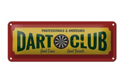 Blechschild Dart Club professionals Amateur, 2 vers Größen, Hobby Sport