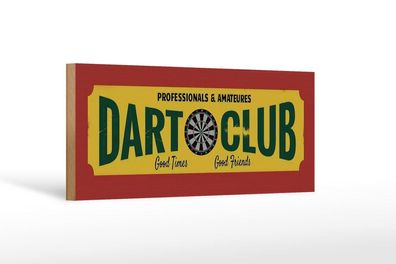 Holzschild Dart Club professionals Amateur, 2 vers Größen, Hobby Sport