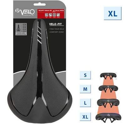 Sattel Velo-Fit Athlete BC, Unisex, Größe XL, schwarz, Velo, 250523