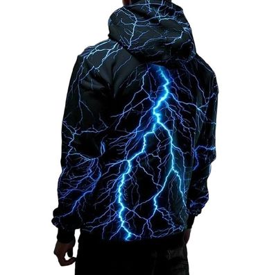 Retro 3D Beleuchtungsdruck Sweatshirt Sweatshirt Teenager Hoodies Pullover Jacket