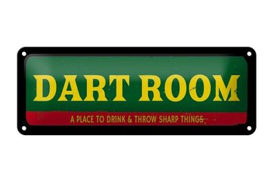 Blechschild the Dart Room a place to drink, 2 vers Größen, Hobby Sport