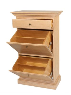 Schuhschrank Garderobenschrank Duett B 67 H 110 cm Pinie massiv karamell
