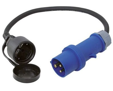 Lindemann, Adapterkabel CEE-Stecker- Schuko- Kupplung, 230V 16A