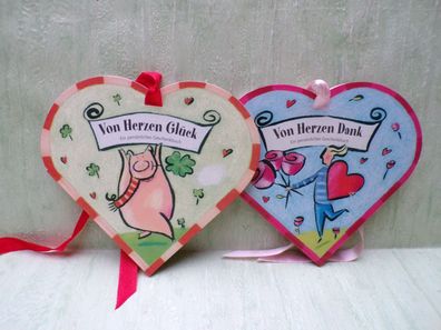 2x Coppenrath Geschenkbuch Von Herzen Dank & Glück C) 2001 Christina Franke