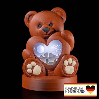 Diorama Tischlampe Bär - stimmungsvolle Lichtdeko aus 3D-Druck