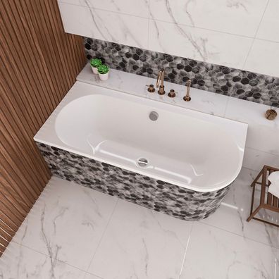 ECOLAM Badewanne 170x75cm Eckbadewanne für Zwei Oceana links Wanne TOP Qualität Wanne