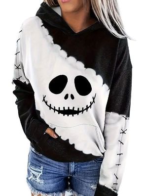3D Druck bosem Gesicht Dunner VintageHoodies Pullover Jacket