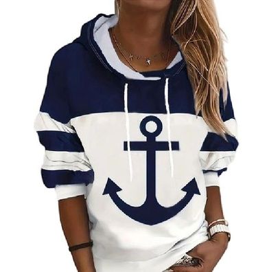 Ankerstreifen 3D Print Sweatshirts e Hoodies Pullover Jacket