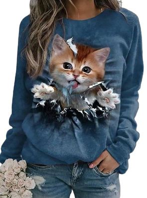 Sweatshirt Katzenmotiv 3D Druck Hoodies Pullover Jacket